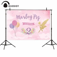 allenjoy pig birthday pastel pink cloud photography backdrop flower balloon fairy background girl baby shower princess photocall