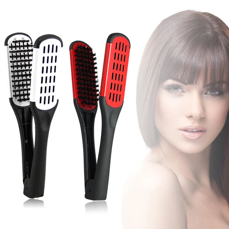 

Double Sided Hair Straightening Comb V Type Salon Straight Hairs Brush Clamp Care Anti-static Styling Hairdressing Tools MH88