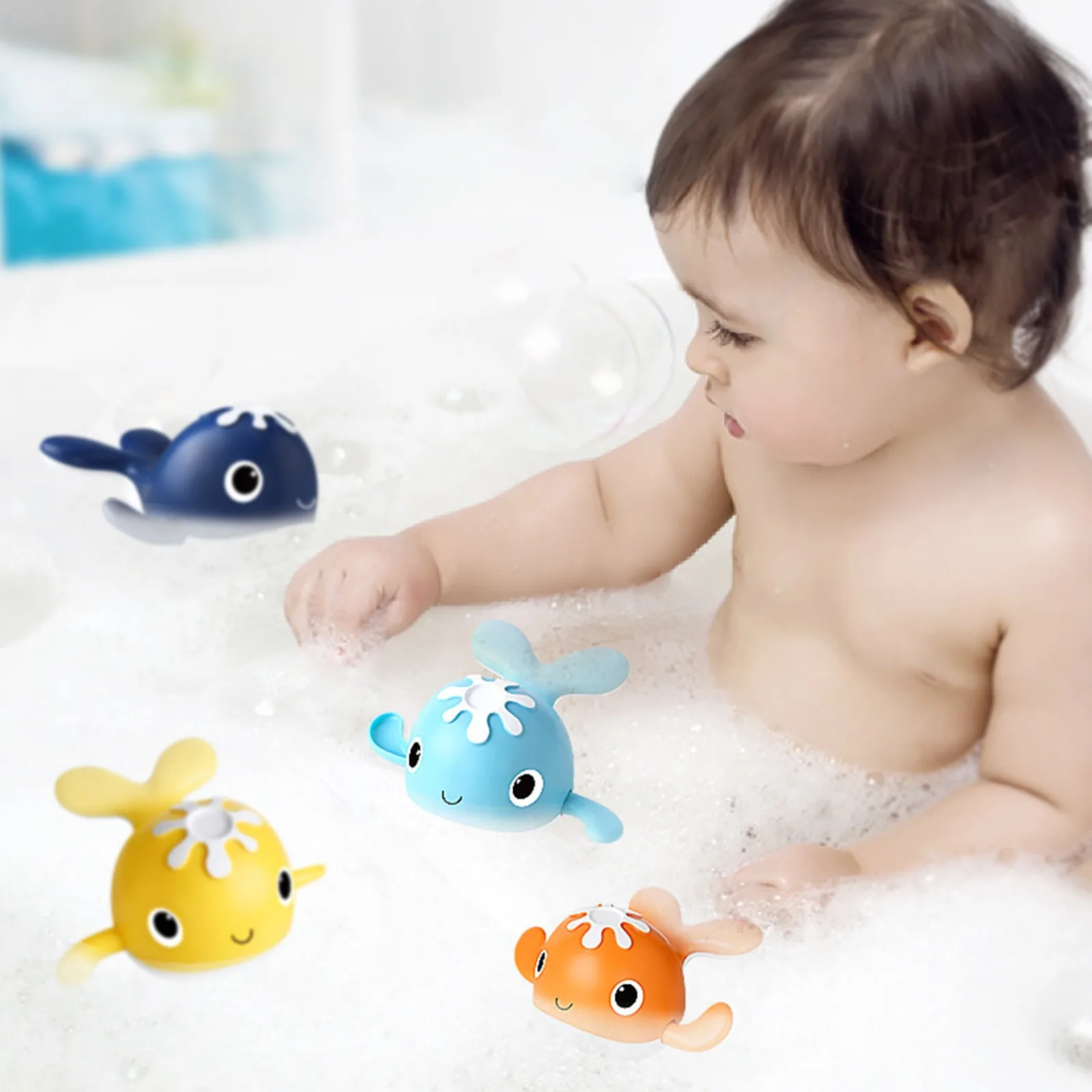 

Children's Bath Toys Swimming Pool Toys Paddling Toys Floating Toys Kawaii Little Whale Toy Baby Bathing Play Soothing Toy