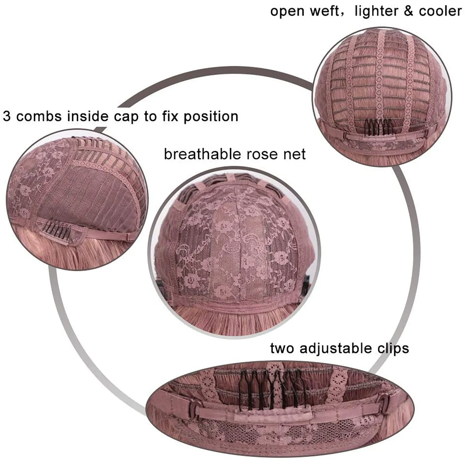 

Human Hair Wig Women's Brown Micro Curly Wigs Head Sets Wavy Can Be Straightened and Bent Medium Parted Bangs Sexy Fashion 2021