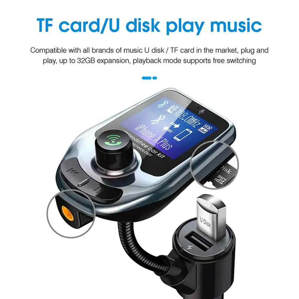 Беспроводной Bluetooth MP3 радио передатчик адаптер автомобильный Bluetooth FM передатчик USB зарядное устройство AUX вход с ЖК-дисплеем музыка Playe