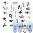 1 лист наклеек для ногтей водная переводная наклейка дьявол рыба морские животные дизайн ногтей тату слайдер маникюрное украшение