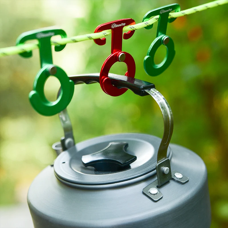 

New Aluminum Alloy New Quick Hanging Camping Wind Rope Hook Claw Buckle Self-locking Hook Round O-shaped Buckle Field Gadgets