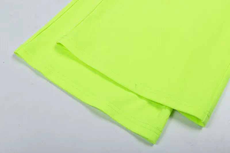 Брюки женские с широкими штанинами неоновые свободные штаны завышенной талией