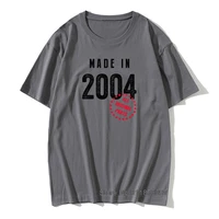 born 17th birthday present retro cotton o neck t shirts man made in 2004 t shirt unique boy tops tees 17 years gift