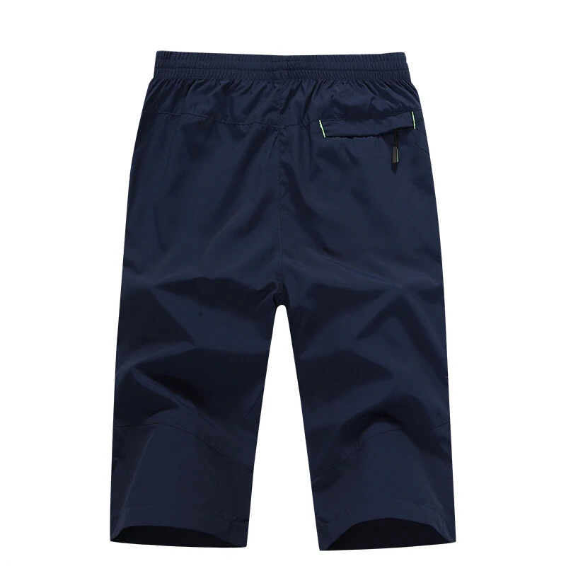 

2021 Men's Summer Board Quick Dry Zipper Pockets Long Shorts Male Thin Lightweight Stretch Capri Elastic Mens Shorts Elastane