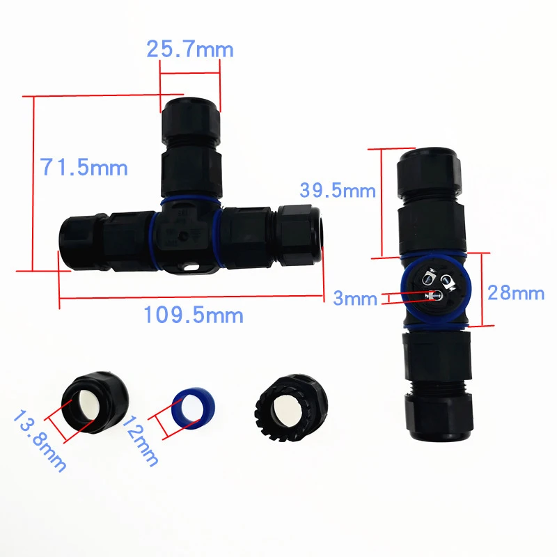 3 способа водонепроницаемый разъем электрического кабеля сплиттер Т-образный