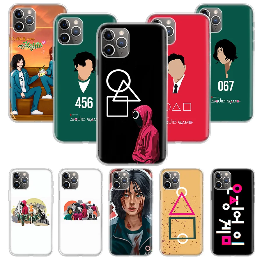 

Squid Game TV 456 Phone Case Coque For iPhone 11 12 13 Pro Max 13 Mini XR X XS Max 7 8 6 6S Plus Soft TPU Back Cover Funda Capa