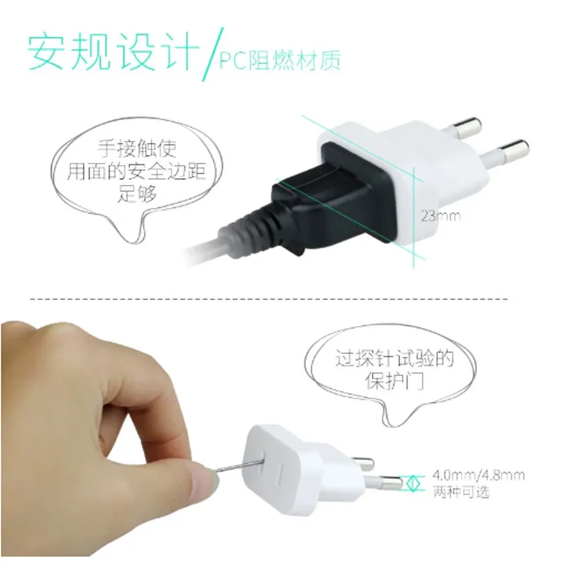1 pcs US To EU Euro Europe Plug Converter 2 Round AC Travel Adapter American Electrical Socket |