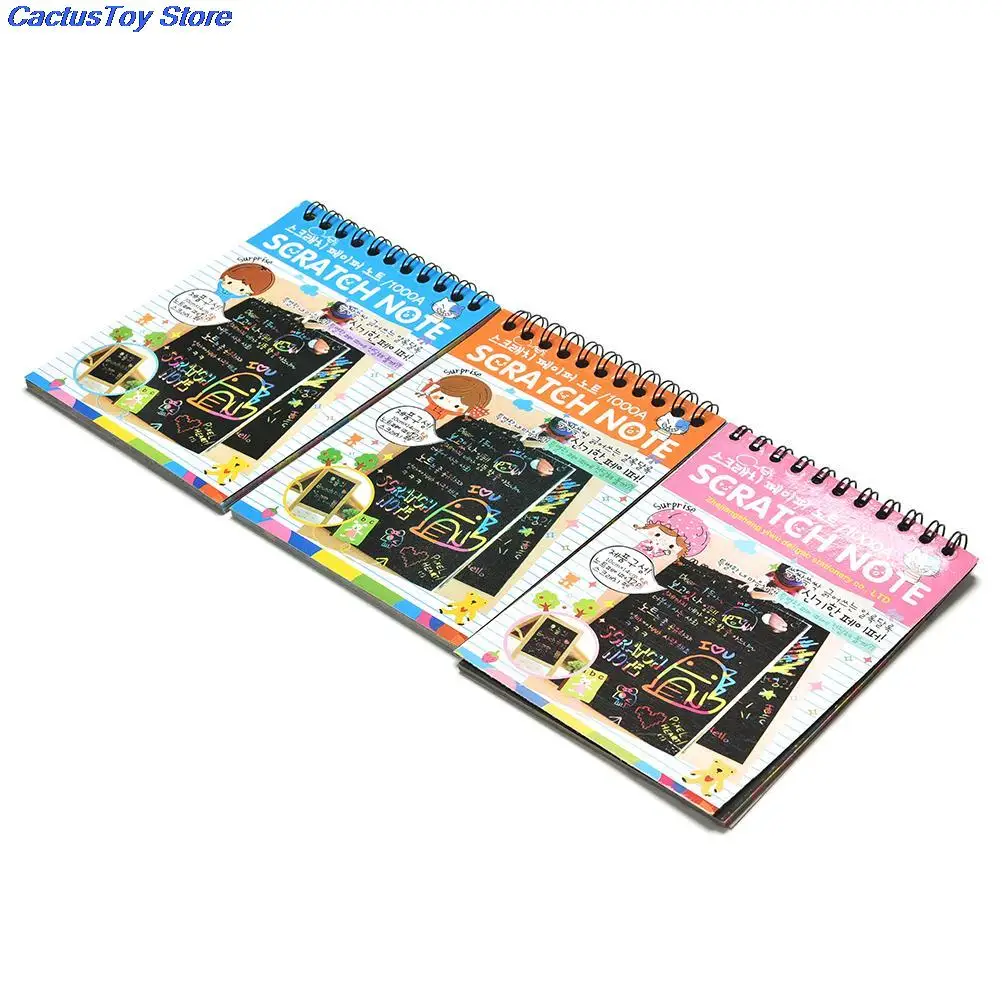 1pc DIY Drawing Sketchbook Paper Scratchbook Scratch Stickers Kids Toy Wooden Boy's Scraping Painting Learning Educational Toys | Игрушки