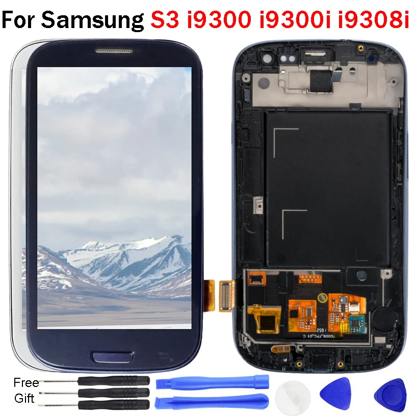 I9300 ЖК дисплей для samsung Glalaxy S3 i9300 i9300i i9308i с сенсорным экраном дигитайзер сборка