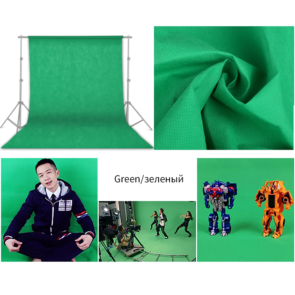 Photography 1.6x4/3/2M Photo Background Backdrop Green Screen Chroma Key for Photo Studio Background Stand Non Woven 10 Colors images - 6