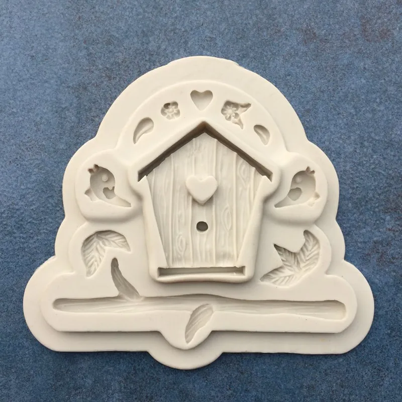 

Tree house bird house birdhouse DIY liquid fondant silicone mold cake decoration tool chocolate cake mold