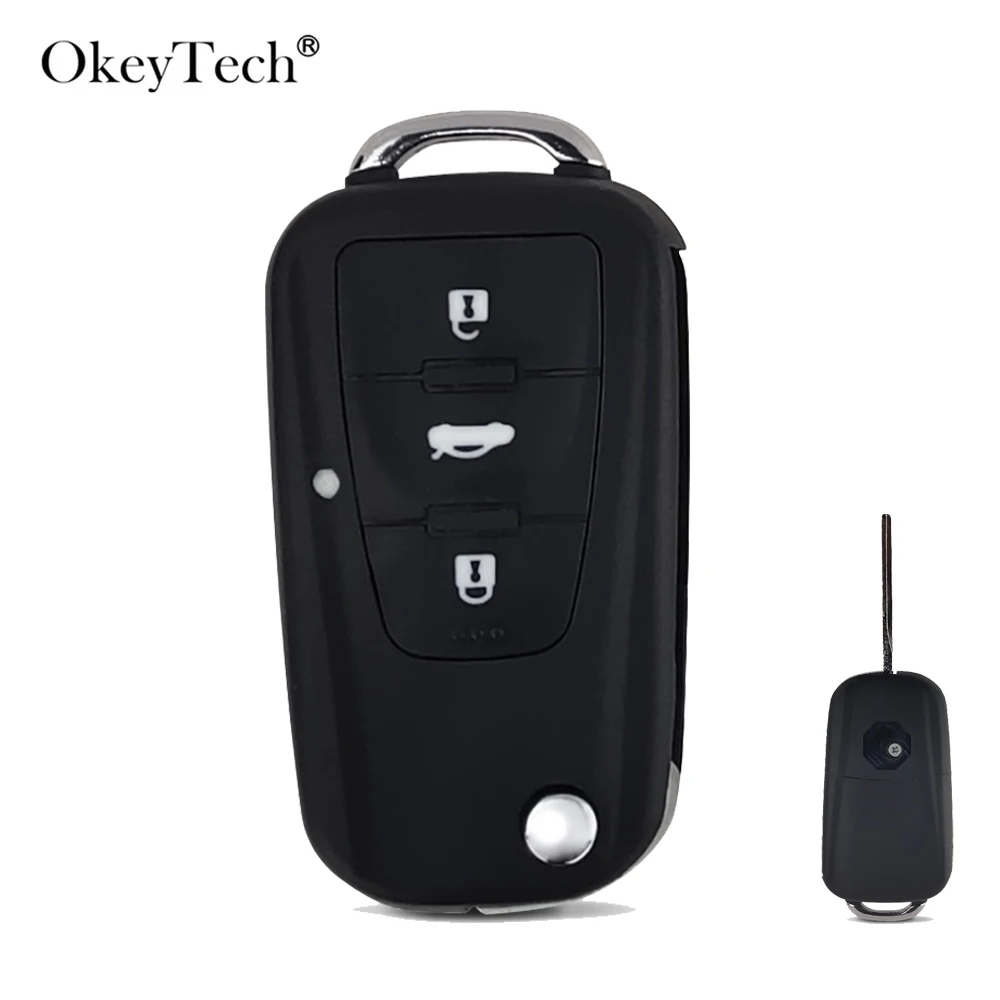 OkeyTech, новинка, 3 кнопки, складной пульт дистанционного управления, брелок для Roewe MG5 MG7 MG GT GS 350 360 750 W5, Сменный Чехол, не вырезанное лезвие