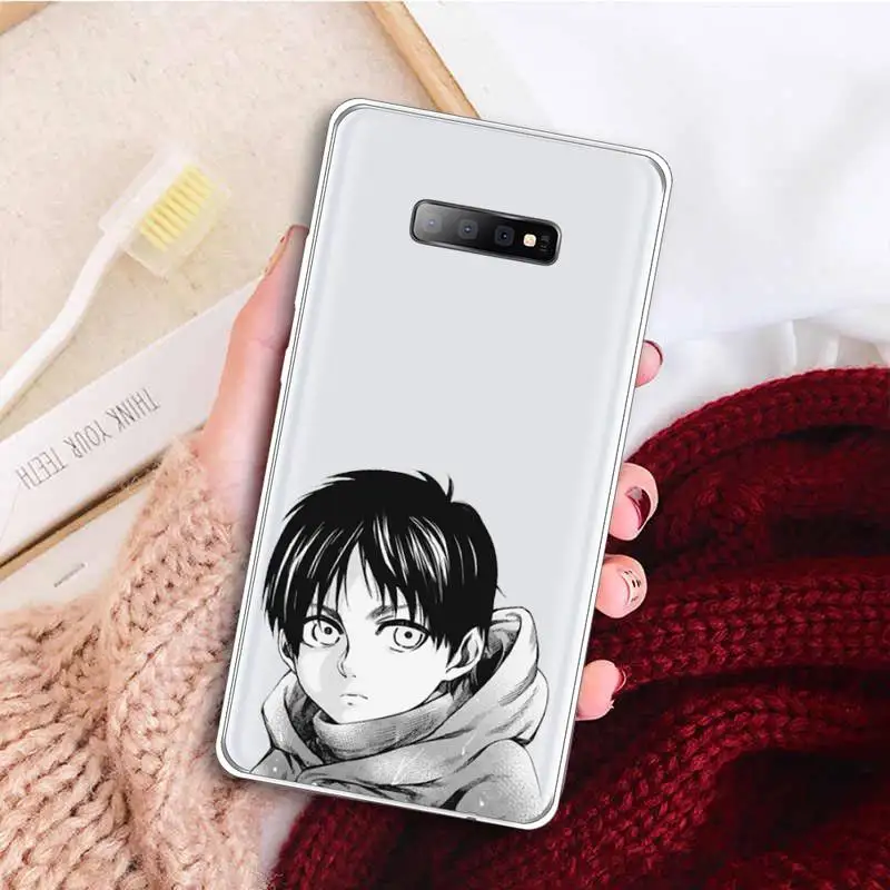 

Hot Anime Attack On Titan Phone Case Transparent For Samsung Galaxy A71 A21s S8 S9 S10 plus note 20 ultra