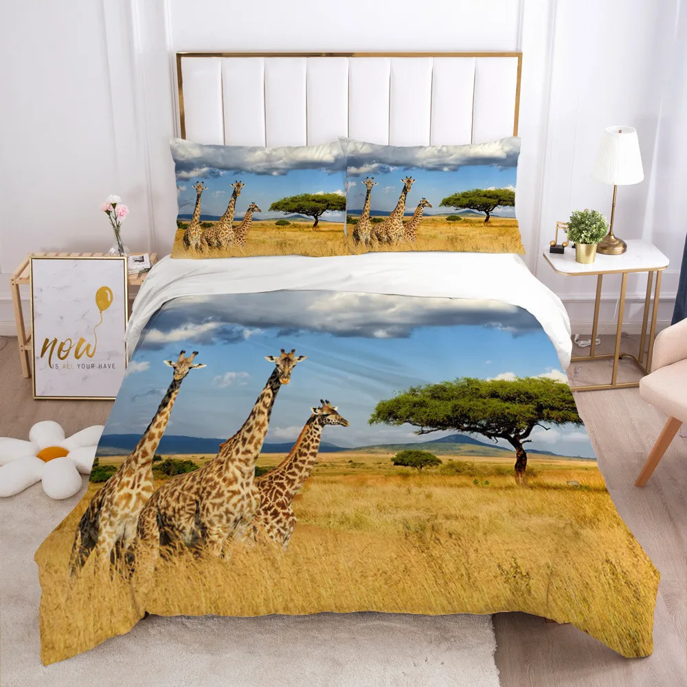 

3D Giraffe Bedding Set Queen Bedding Duvet Cover Set Bedding Set Bed Cover Cotton Queen Bedroom Bed Cover Set Bed Set Bedding