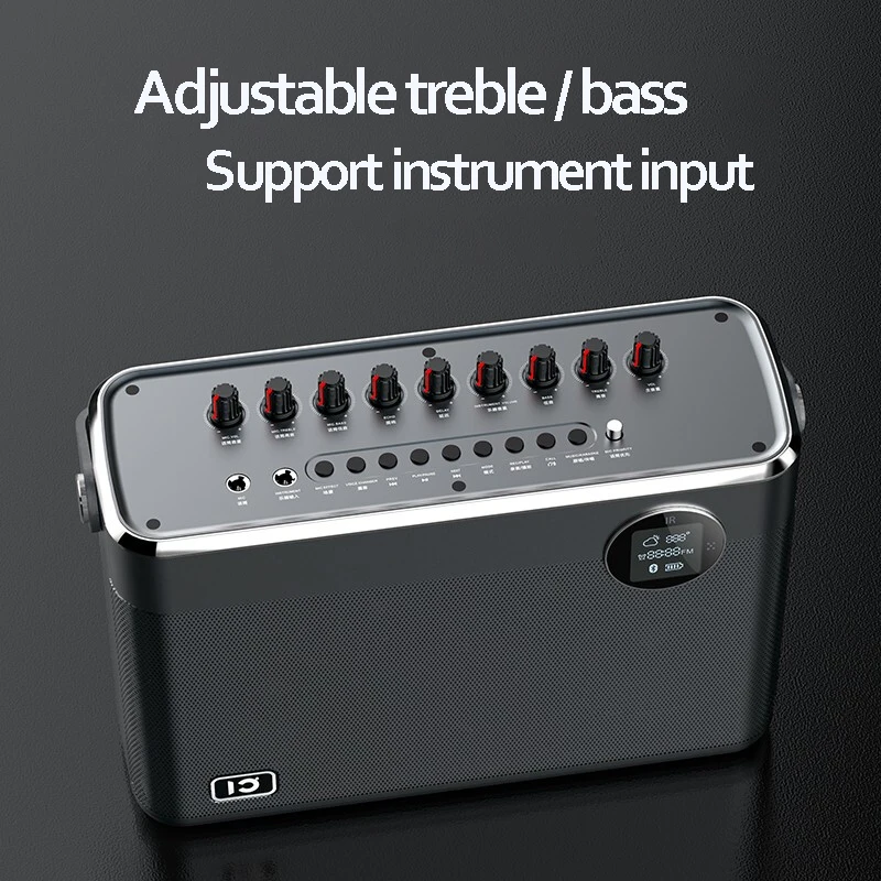 60W Guitar Speakers 5000mAh Portable Bluetooth 5.0 Speaker Stereo Outdoor with MIC Treble / Bass Adjustment Loudspeaker | Электроника