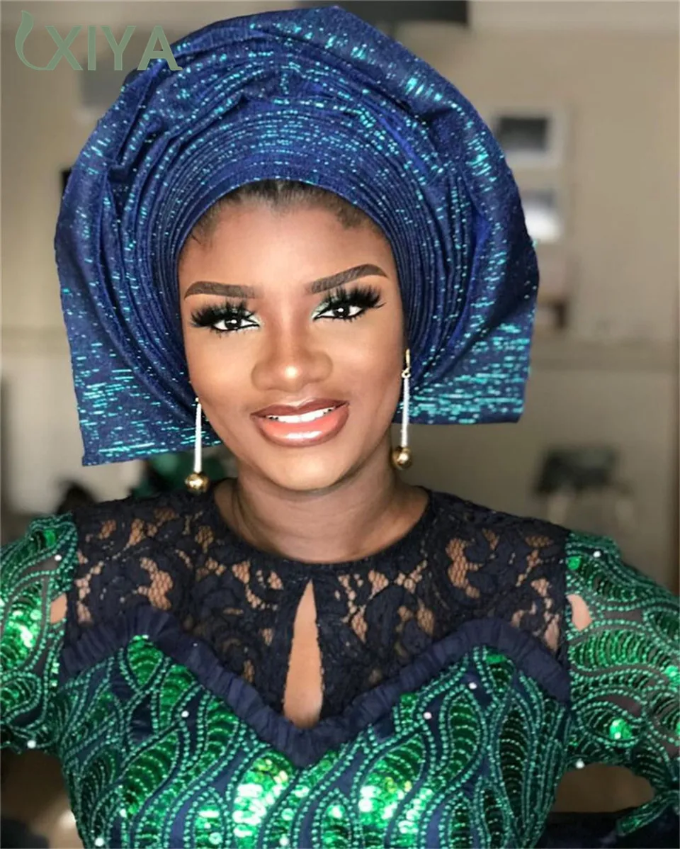 Зеленая африканская кружевная ткань с блестками высококачественная нигерийская