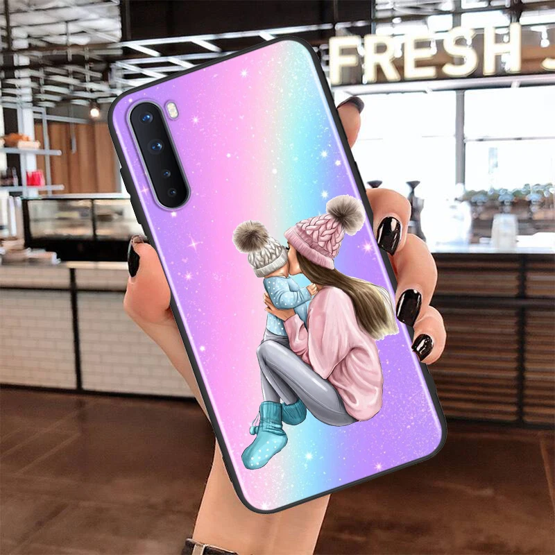 

Soft TPU Cover Super Hot Mom Baby Girl for OnePlus Nord N100 N10 8T 8 7T 7 6T 6 5T Pro Black Phone Case