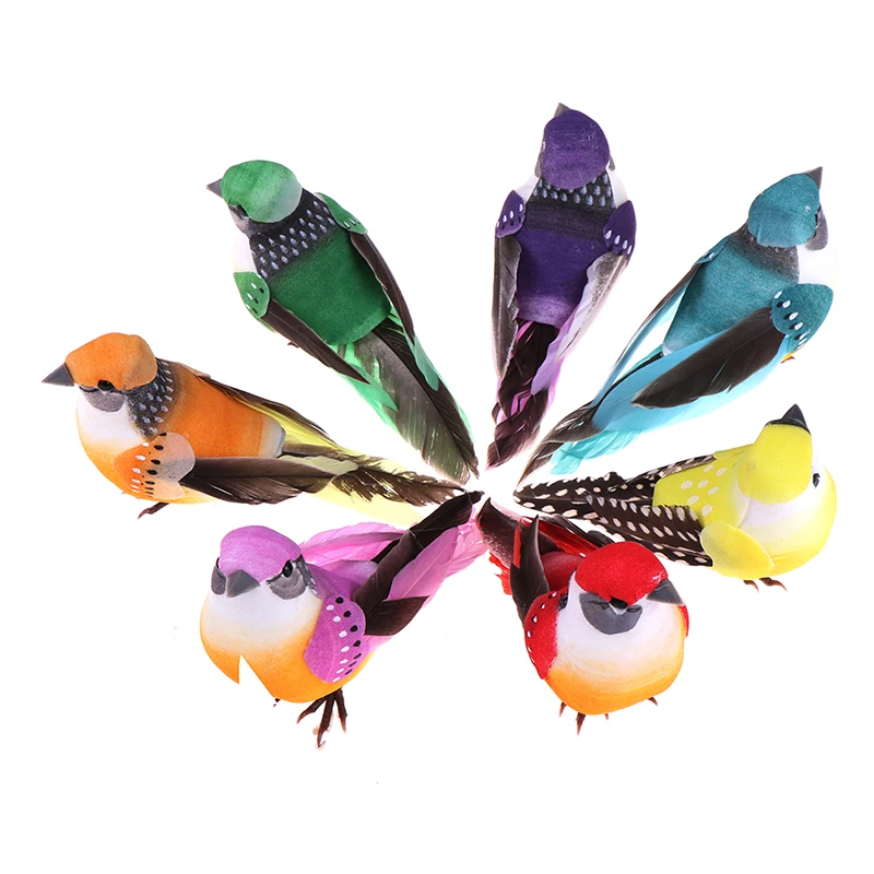 

6pcs/set Artificial Foam Feather Lifelike Beads Simulation Bird DIY Party Crafts Ornament Props Home Garden Wedding Decoration