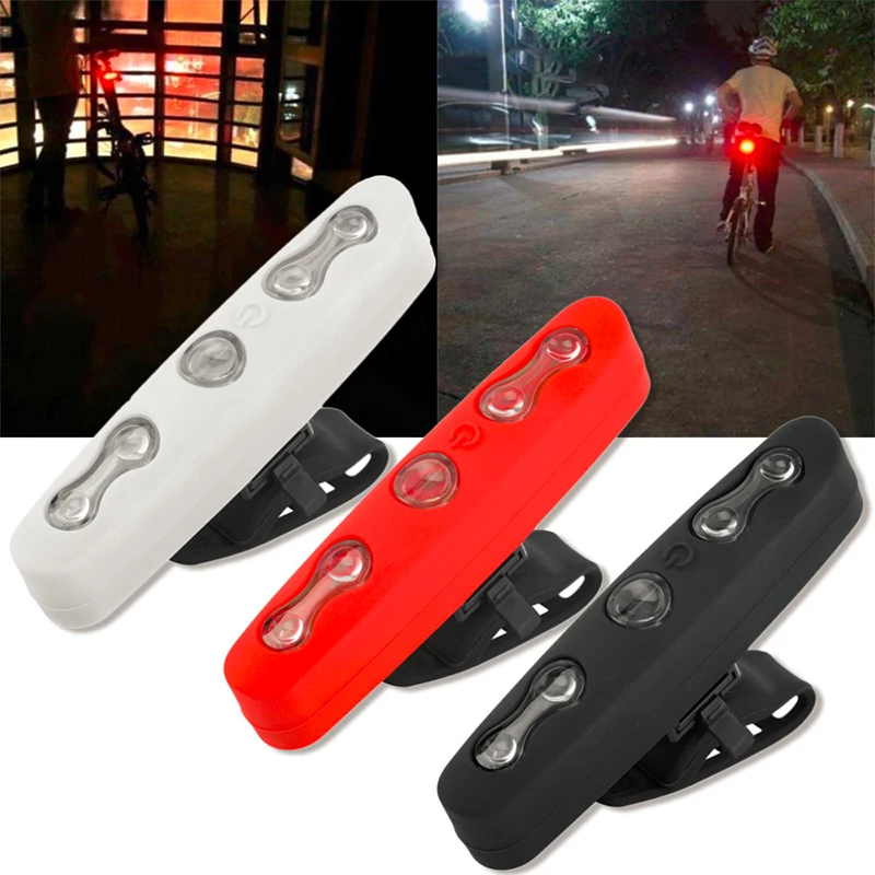

2021 Bike Tail Light with Silicone Cover 7 Modes Red 5 LED Safety Warning Cycling Light Fits On Any Bike Easy Installation N66