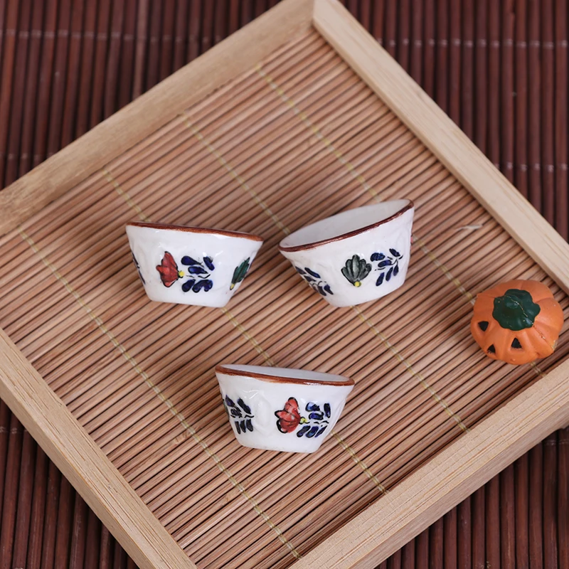 1 шт. 1:12 миниатюрная керамическая посуда для кукольного домика миска риса блюда