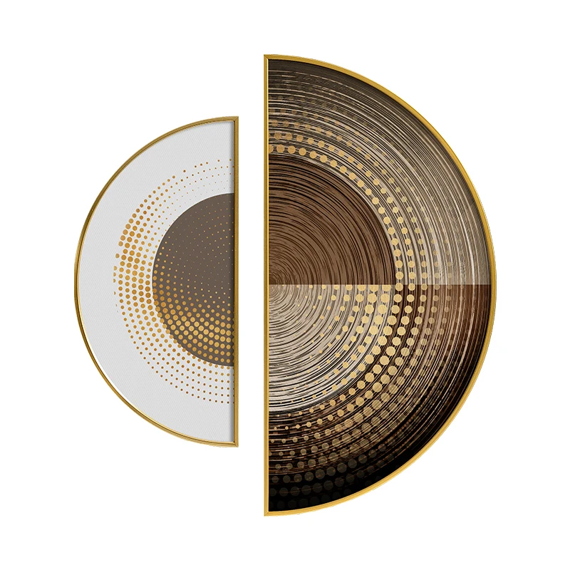

YL Modern Minimalist Decorative Painting Dining Room Wall Hanging Painting Living Room Porch Painting Abstract Semicircle