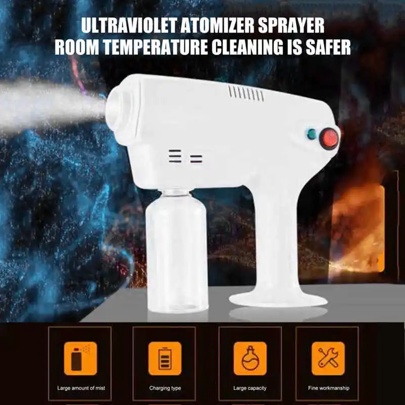

Wireless Charging Blue Light Cleaning Sprayer Handheld Nanometer Mist Sprayer Air Cleaning Sterilization Spray Gun 260ML