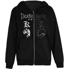 Толстовка на молнии с надписью death note kawaii, прямая продажа, куртка в стиле Харадзюку y2k, нечеткая, нечеткая, kpop, кавайная одежда с длинным рукавом, Женский Джек