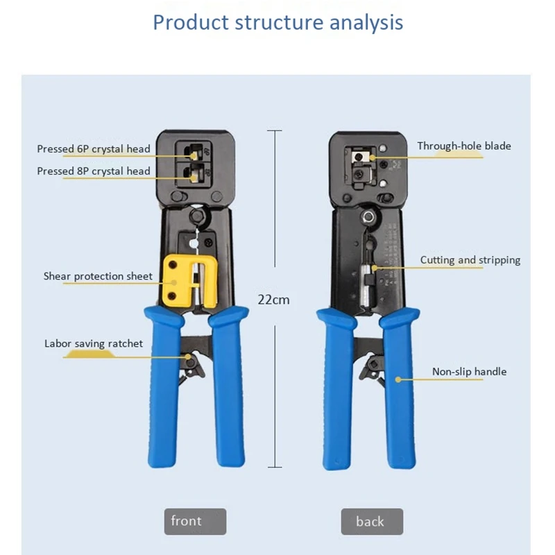RJ45 обжимной инструмент для ремонта сети инструменты проходят через Cat5 Cat5E Cat6
