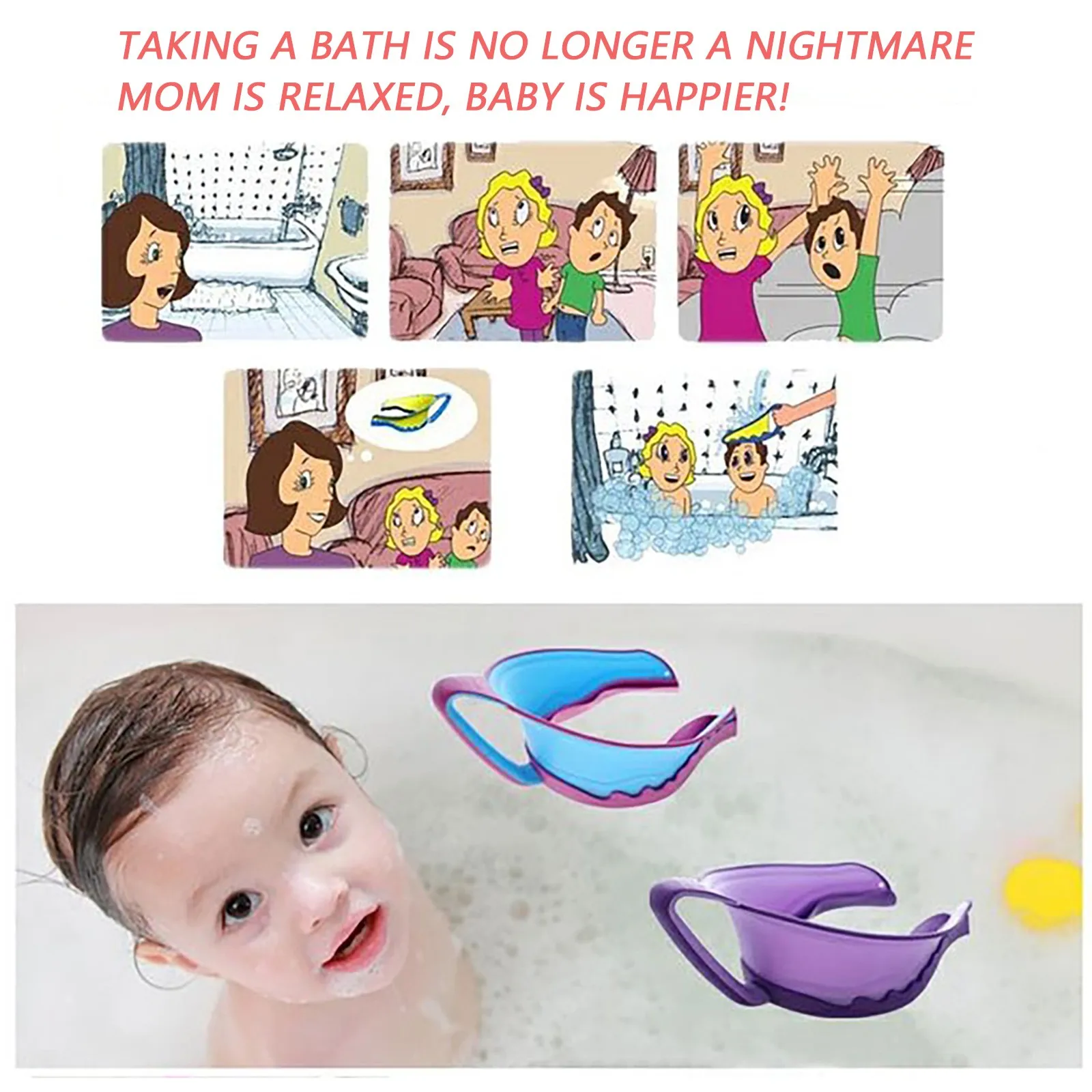 

Kids Bathing Bath Protect Shower Cap Silicone Adjustable Infant Baby Children Waterproof Shampoo Cap Baby Wash Hair Shield