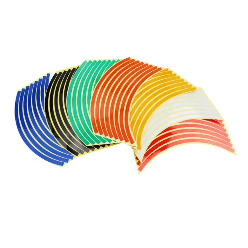 

16 Strips/Set Reflective Tape Fluorescent MTB Bike Stickers Cycling Adhesive Car Bicycle Reflective Accessories Stickers Ta Q0N7