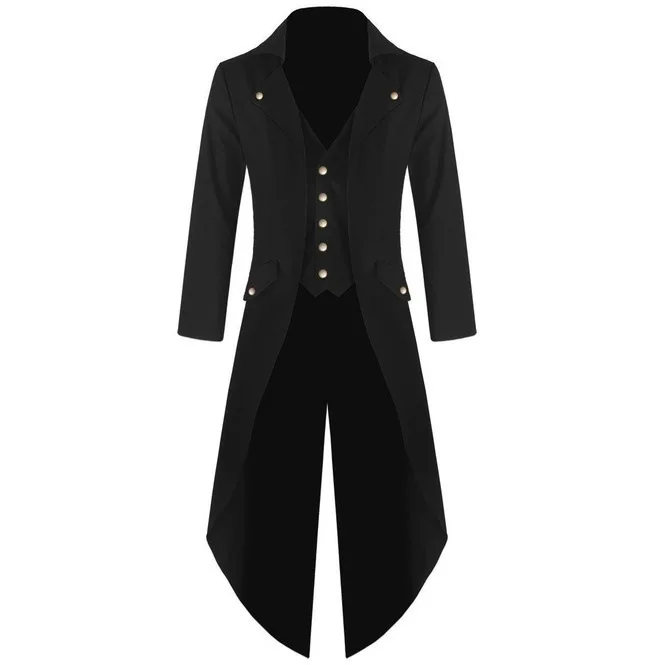 

Wepbel Party Medieval Slim Fit Men's Suit Retro Tuxedo Uniform Men Blazers Solid Color Plus Size Fashion Steampunk