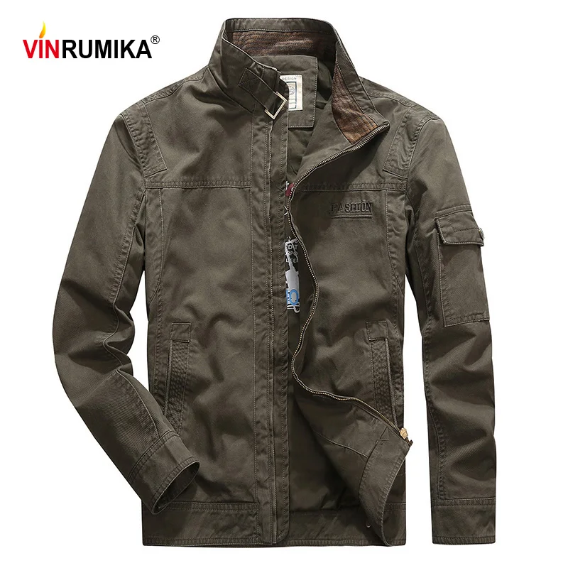 VINRUMIKA 2020 Европейская Мужская Осенняя Военная Повседневная брендовая куртка из 100%