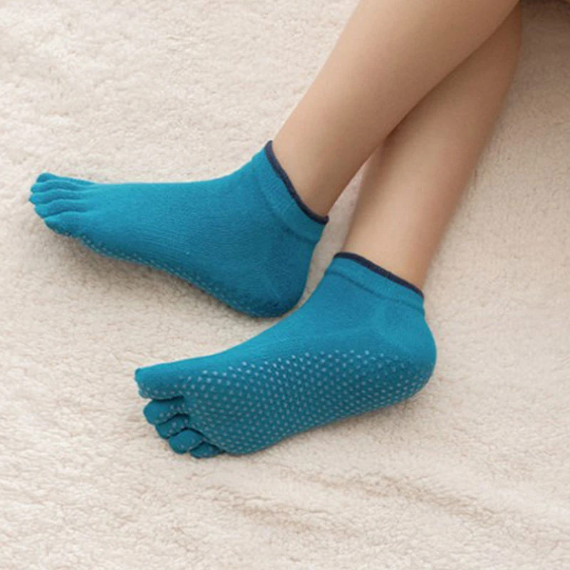 Женские спортивные носки для йоги Нескользящие силиконовые смешные с 5 пальцами