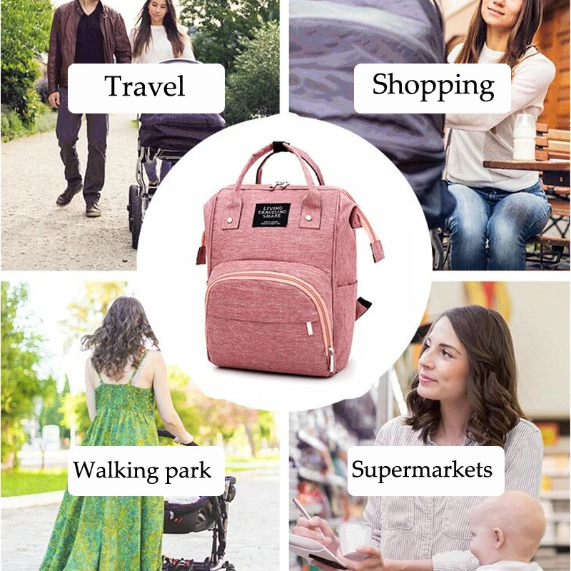 Bolsa de pa&ntilde;ales de maternidad para madres, mochila de viaje de gran capacidad, bolso de lactancia para el cuidado del beb&eacute;, 2020-5
