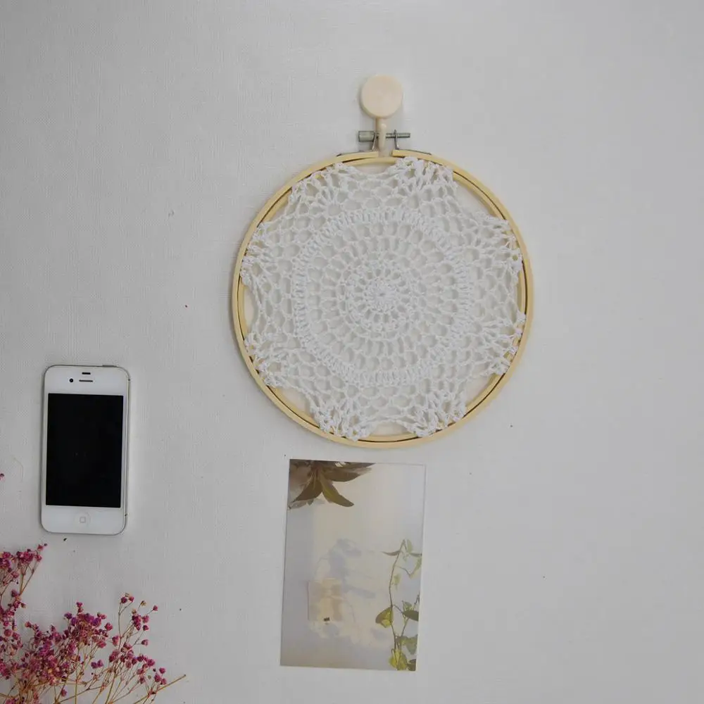 

Nordic handmade macrame dreamcatcher Woven knitted wall hanging tapsey Room decoration Farmhouse decor No.B035 diameter 20cm