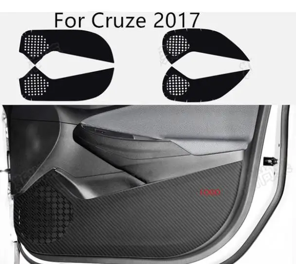 Черный карбин волокна защитные двери анти удар коврик Защитная пленка для Chevrolet