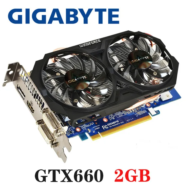 Б/у Видеокарта GIGABYTE GTX 660 2 Гб 192Bit GDDR5 для видеокарт nVIDIA Geforce 2G GTX660 б/у видеокарта