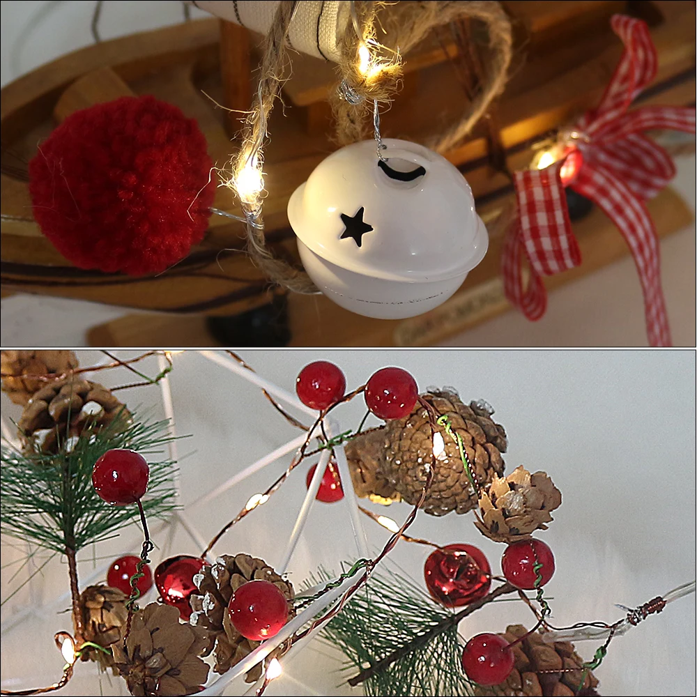 2 м 20Led медная проволока сосновая конусная струна светильник светодиодный