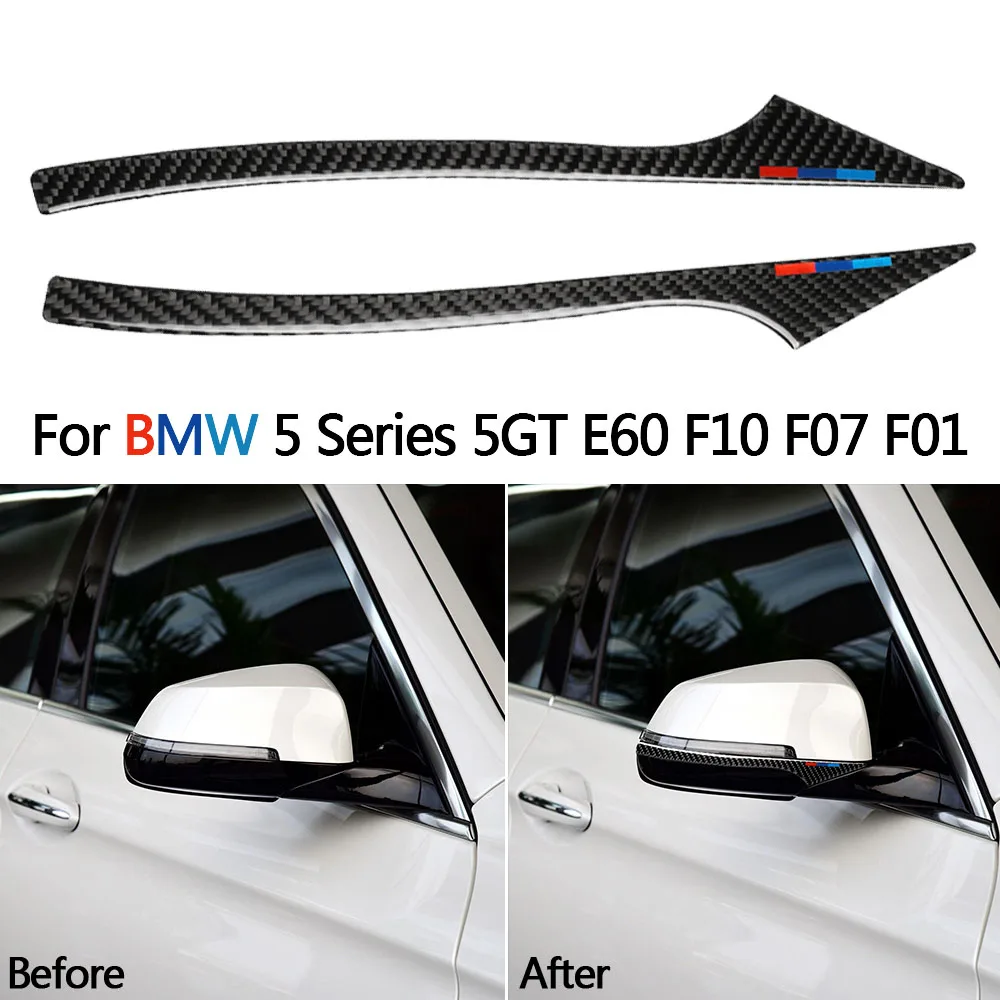 

Car Anti-collision Strip True Carbon Fiber Rearview Mirror Anti-Rub Protector Sticker For BMW 5 Series 5GT E60 F10 F07 F01