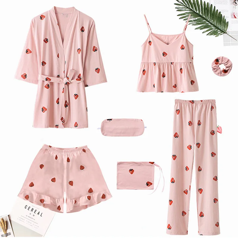 Хлопковая пижама Fdfklak женская осенняя одежда для сна сексуальный Семейный