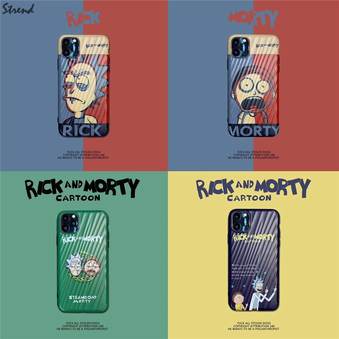 American cartoon Rick Morty 3D Shell pattern Phone Case For Apple iPhone 7 8 Plus 11 11pro 11promax X XS Max XR soft Cover |
