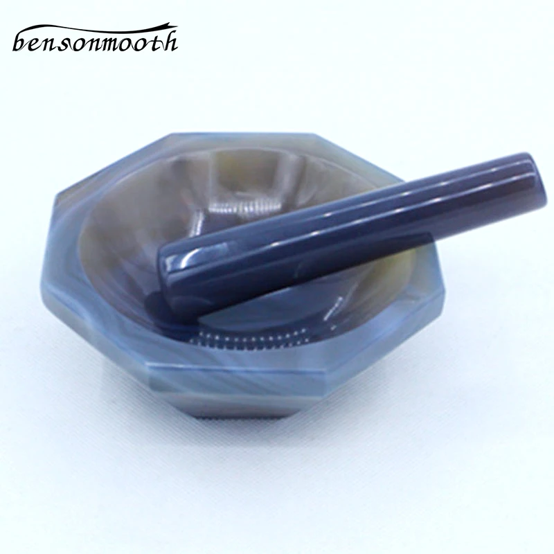 Натуральный агатовый раствор и пестик ID = 80 мм лабораторная шлифовка|Детали