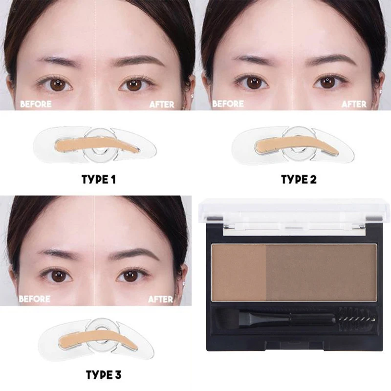 

Adjustable Eyebrow Stamp Waterproof Long Lasting Eyebrow Cream Eye brow Enhancers Smooth Powder Palette Eye brow Pigment