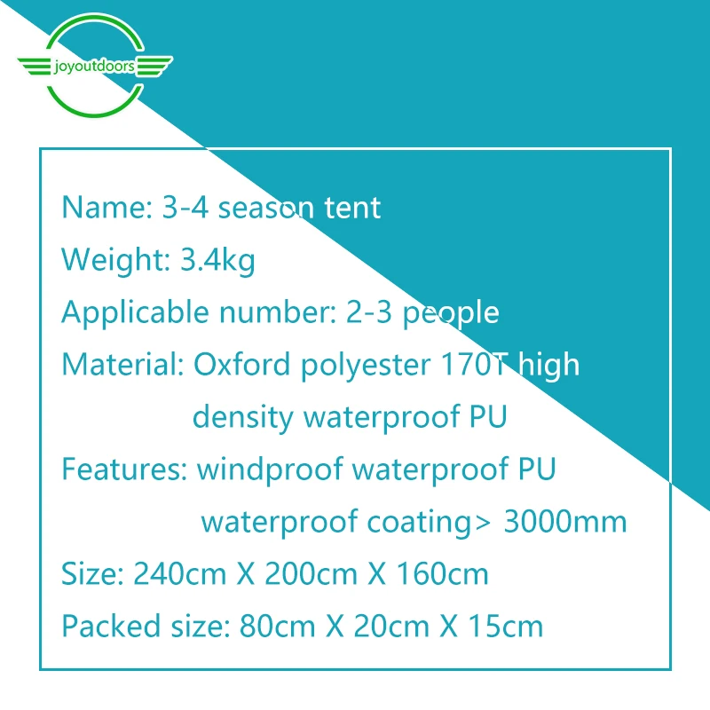 3-5 человек 4 сезонные палатки двухслойный водонепроницаемый дышащий уличный