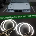 Комплект глаз ангела CCFL, кольцо с теплым белым ореолом для BMW E36 3 серии с евро фарами 1992-1998, демонический глаз, высокое качество