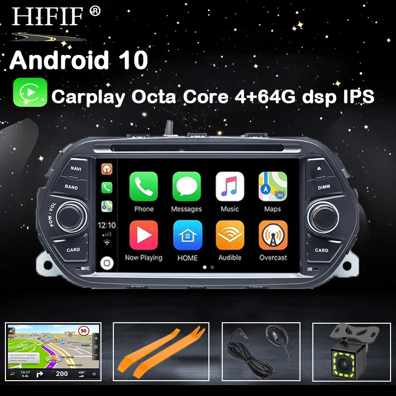 Автомобильный DVD плеер с восьмиядерным процессором PX5 7 дюймов IPS DSP Android 10 для FIAT TIPO