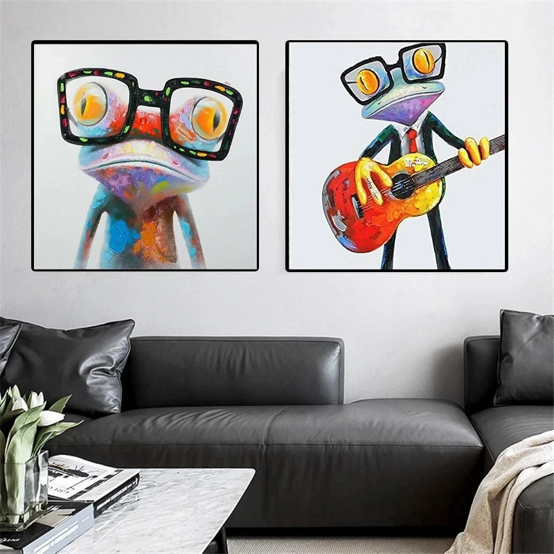 

Modern Colorful Animals Canvas Painting Cartoon Frog Prints and Posters Wall Art Picture for Living Room Home Decoration Cuadros