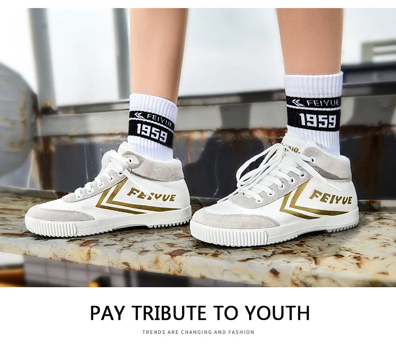 Feiyue/зимняя парусиновая обувь; коллекция 8189 года; Мужская и женская обувь; вулканизированные кеды; хлопковая обувь; рыцарские туфли на плоской подошве с высоким берцем; 3 цвета;